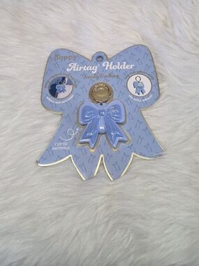 Light Blue Bow AirTag Holder with Clip